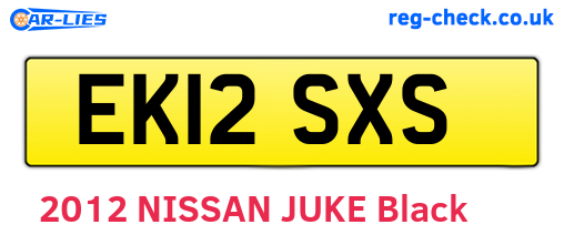 EK12SXS are the vehicle registration plates.