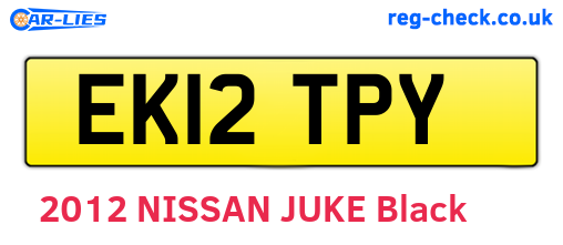 EK12TPY are the vehicle registration plates.
