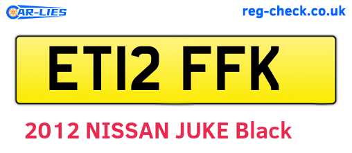 ET12FFK are the vehicle registration plates.