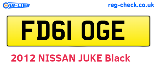 FD61OGE are the vehicle registration plates.