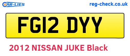 FG12DYY are the vehicle registration plates.