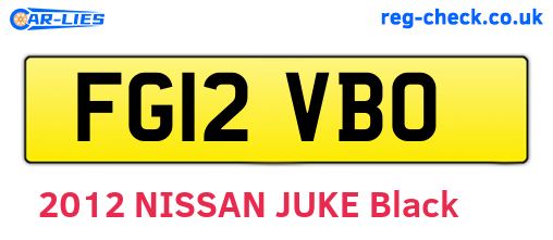 FG12VBO are the vehicle registration plates.