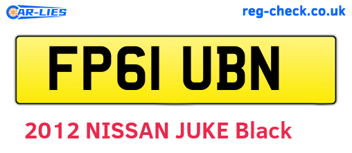 FP61UBN are the vehicle registration plates.