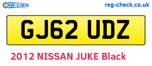 GJ62UDZ are the vehicle registration plates.