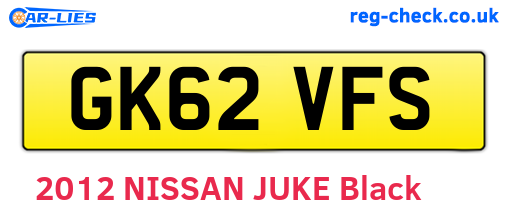GK62VFS are the vehicle registration plates.