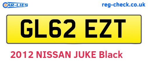GL62EZT are the vehicle registration plates.