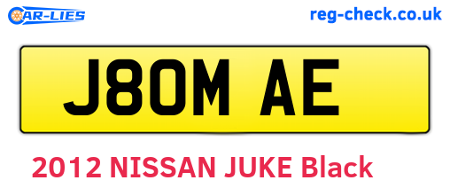 J80MAE are the vehicle registration plates.