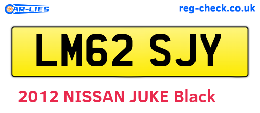 LM62SJY are the vehicle registration plates.