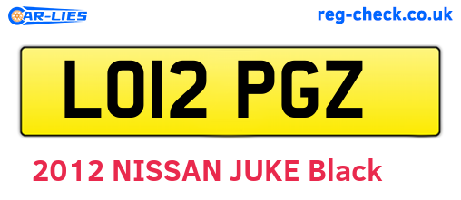 LO12PGZ are the vehicle registration plates.