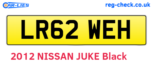 LR62WEH are the vehicle registration plates.