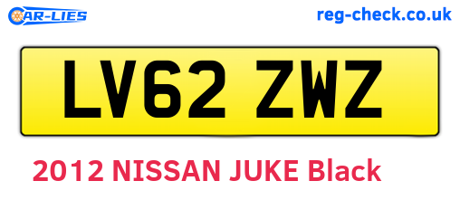 LV62ZWZ are the vehicle registration plates.