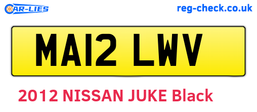 MA12LWV are the vehicle registration plates.