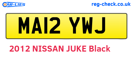 MA12YWJ are the vehicle registration plates.