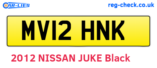 MV12HNK are the vehicle registration plates.