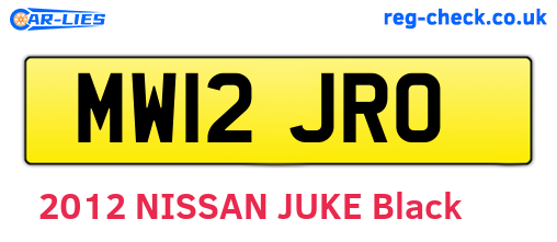 MW12JRO are the vehicle registration plates.