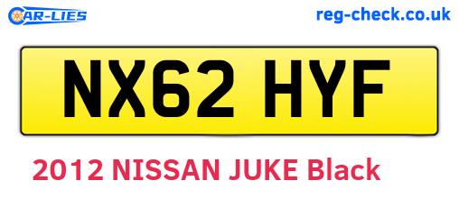 NX62HYF are the vehicle registration plates.