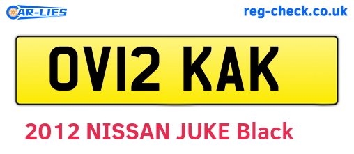 OV12KAK are the vehicle registration plates.