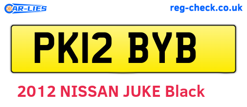 PK12BYB are the vehicle registration plates.