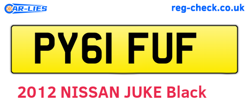 PY61FUF are the vehicle registration plates.