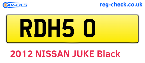 RDH50 are the vehicle registration plates.