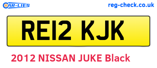 RE12KJK are the vehicle registration plates.