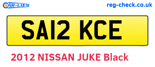 SA12KCE are the vehicle registration plates.