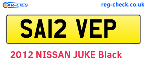 SA12VEP are the vehicle registration plates.