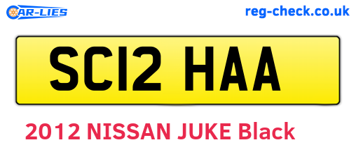 SC12HAA are the vehicle registration plates.