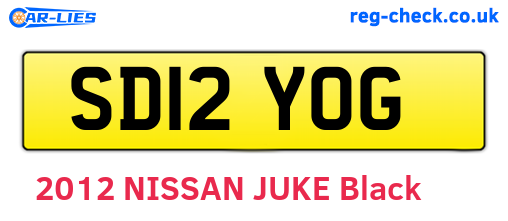 SD12YOG are the vehicle registration plates.