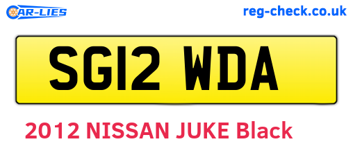 SG12WDA are the vehicle registration plates.