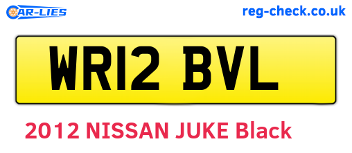WR12BVL are the vehicle registration plates.
