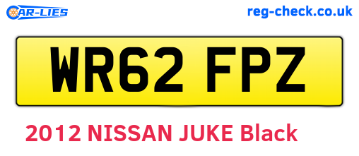 WR62FPZ are the vehicle registration plates.