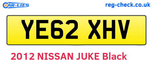 YE62XHV are the vehicle registration plates.