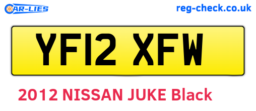 YF12XFW are the vehicle registration plates.