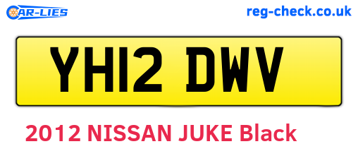 YH12DWV are the vehicle registration plates.