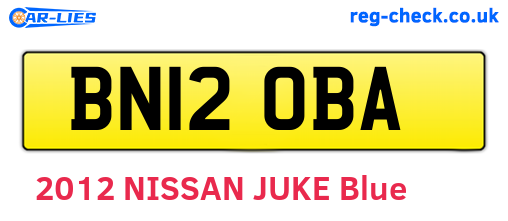 BN12OBA are the vehicle registration plates.