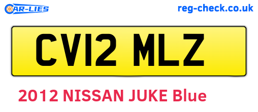 CV12MLZ are the vehicle registration plates.