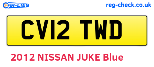 CV12TWD are the vehicle registration plates.