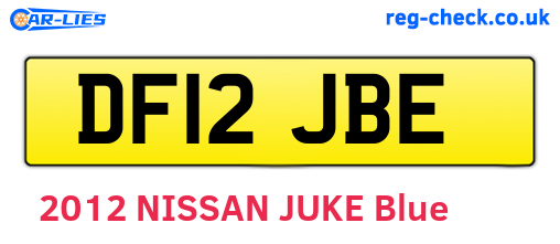 DF12JBE are the vehicle registration plates.