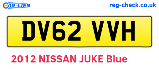 DV62VVH are the vehicle registration plates.