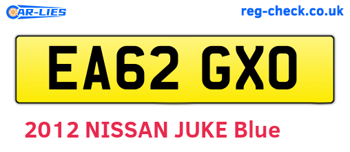 EA62GXO are the vehicle registration plates.
