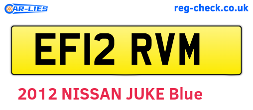 EF12RVM are the vehicle registration plates.
