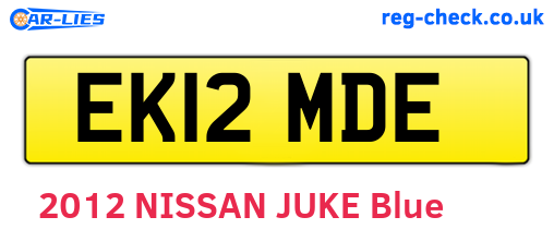 EK12MDE are the vehicle registration plates.