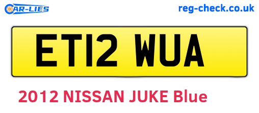 ET12WUA are the vehicle registration plates.