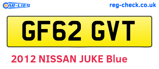 GF62GVT are the vehicle registration plates.