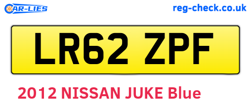 LR62ZPF are the vehicle registration plates.