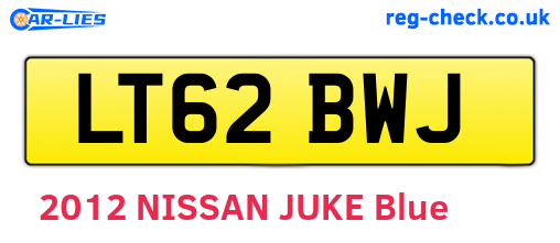 LT62BWJ are the vehicle registration plates.