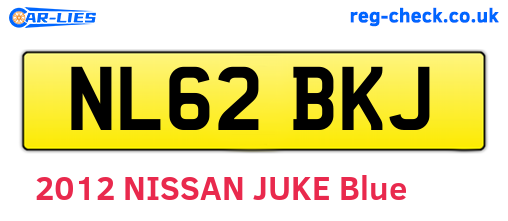 NL62BKJ are the vehicle registration plates.