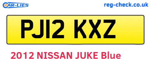 PJ12KXZ are the vehicle registration plates.