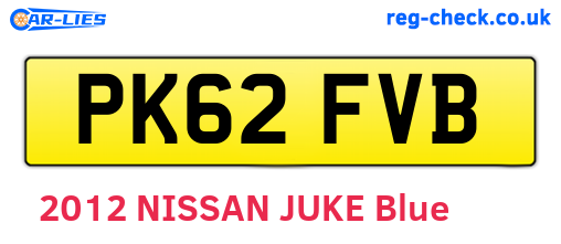 PK62FVB are the vehicle registration plates.